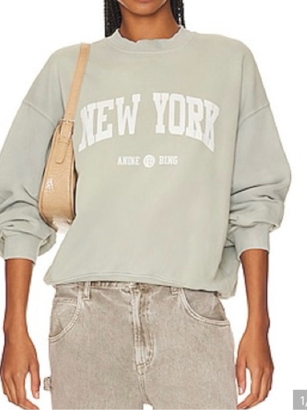 Anine Bing Green 'New York' Crewneck Sweatshirt - Jaci Sweatshirt